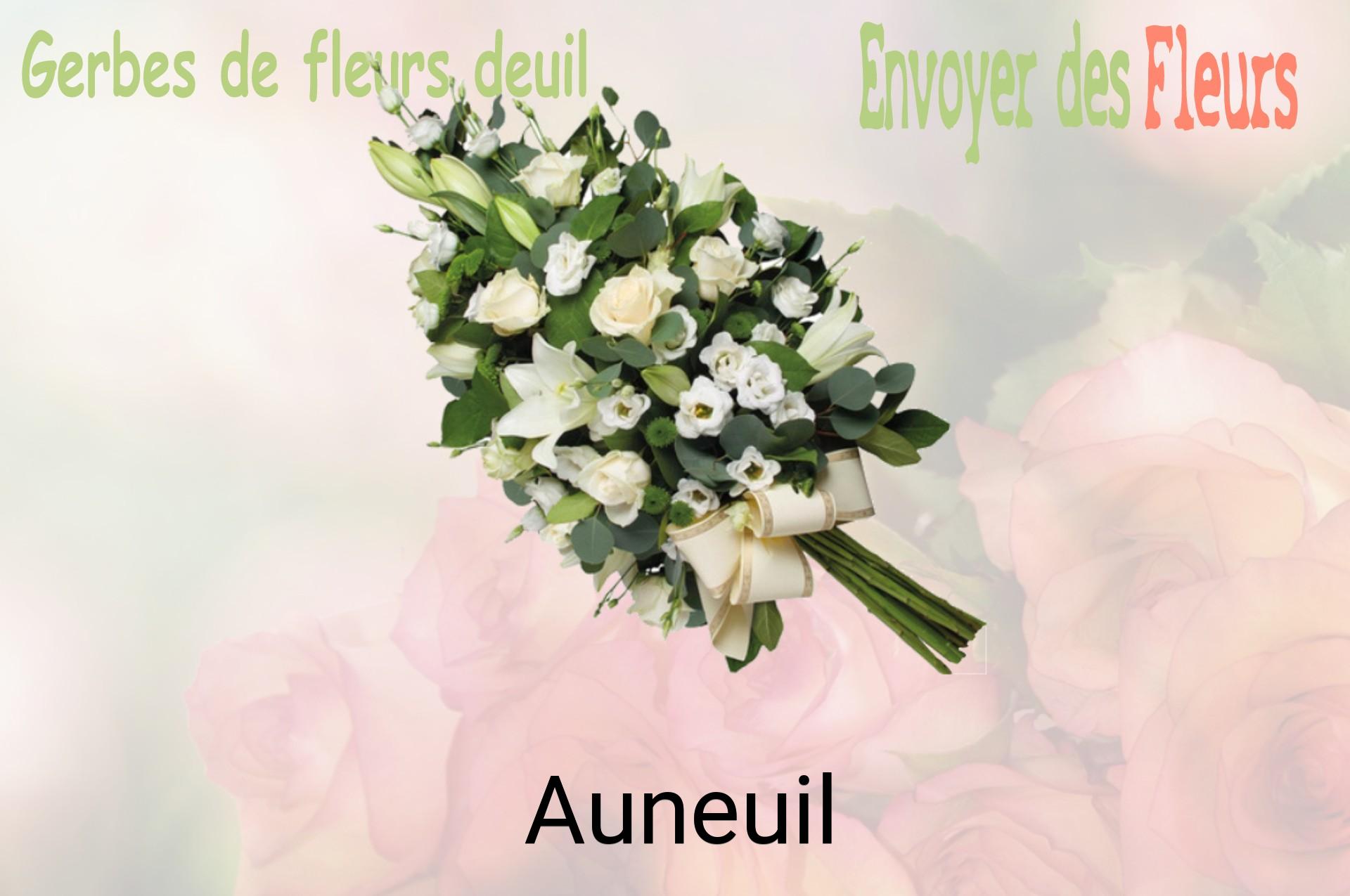 Gerbe de fleurs de deuil livrée à Auneuil